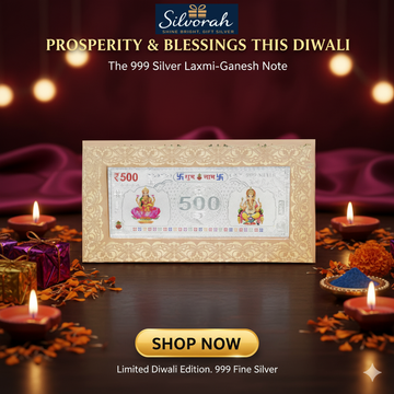 999 Pure Silver ₹500 Currency Bar | Silvorah Gift Pack