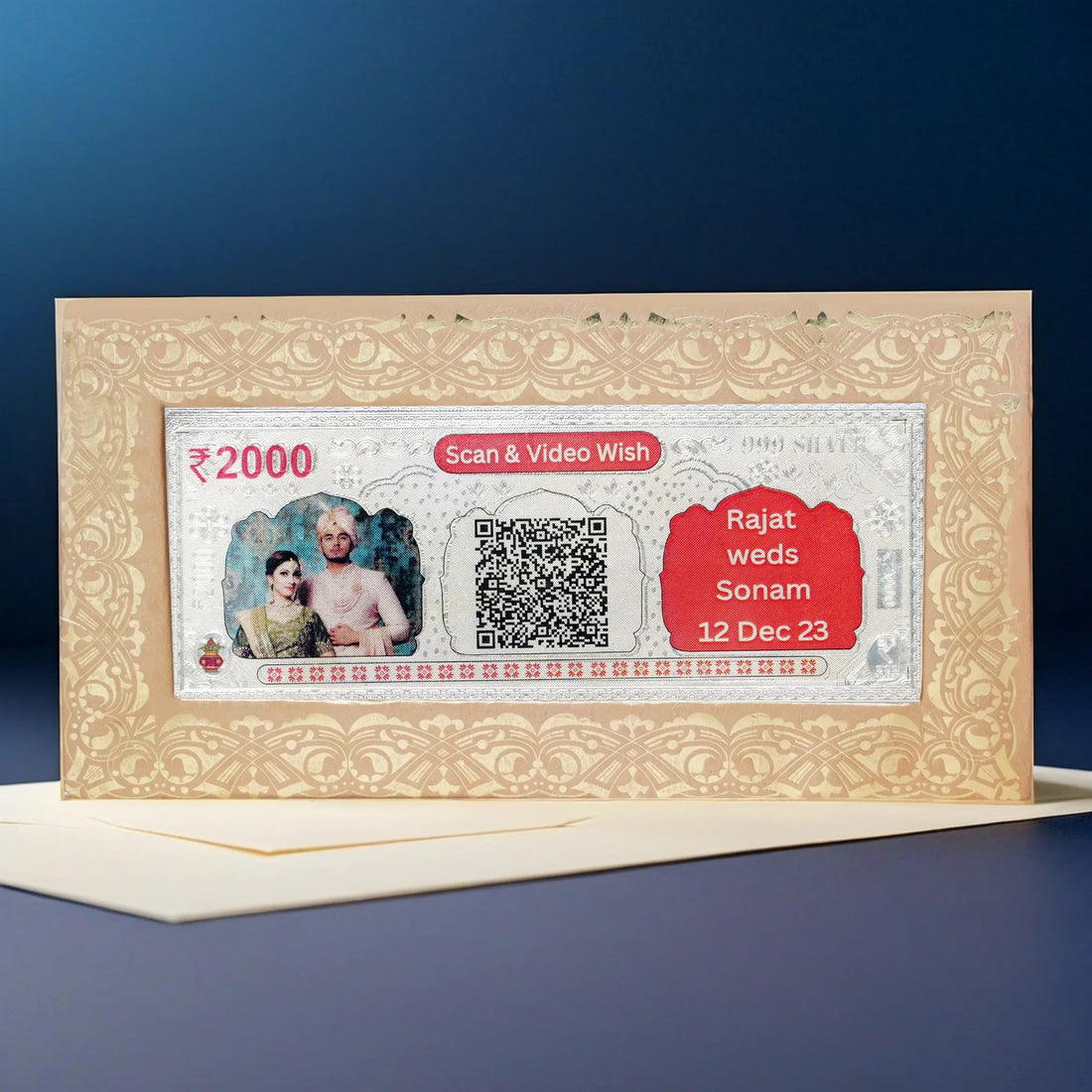 Silvorah Fine pure custom silver currency notes for gift bar colour 500 with 999 Purity for gift in happy birthday & happy anniversary.Festive gift pack for pooja & Dhanteras diwali