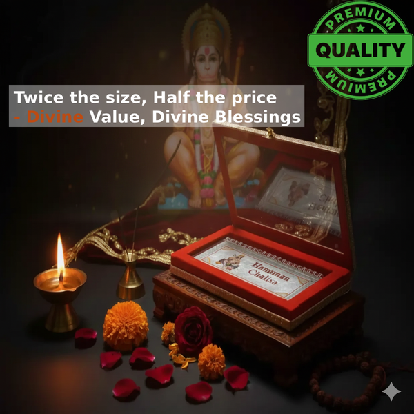Double size Hanuman Chalisa, Half the Cost - 999 Pure Silver – Handcrafted, Divine Spiritual Gift