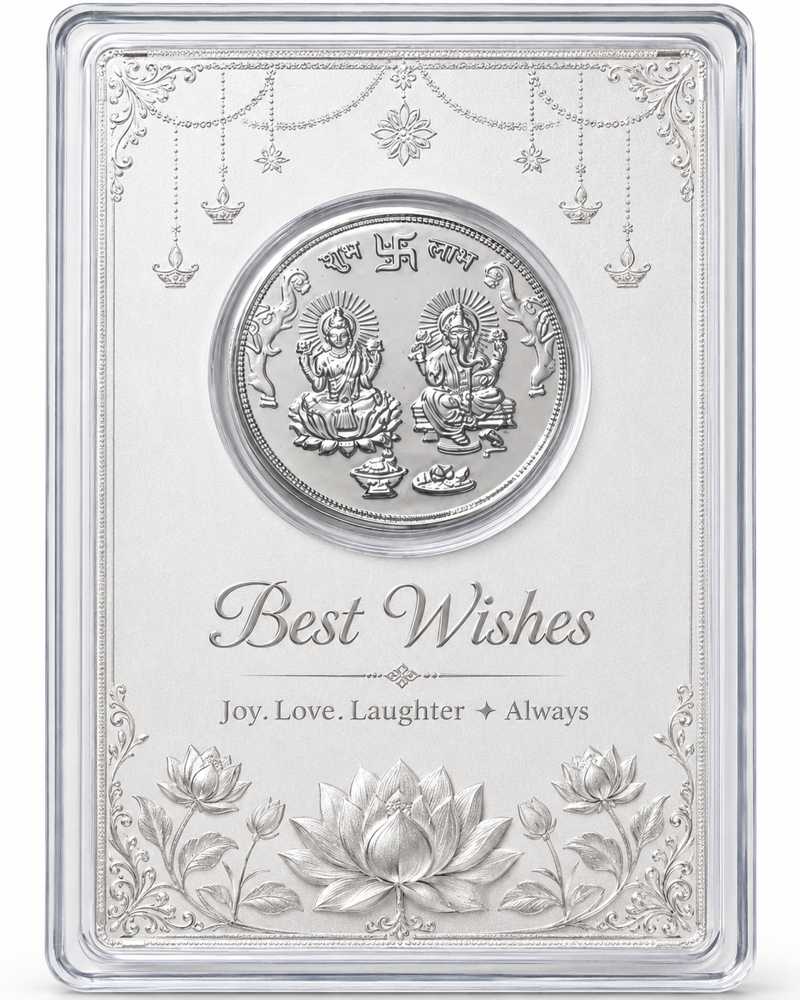 Best Wishes Silver Gift Card - 1 Gram 999 Pure Silver Coin