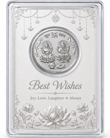 Best Wishes Silver Gift Card - 1 Gram 999 Pure Silver Coin