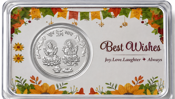 Best Wishes Silver Gift Card - 1 Gram 999 Pure Silver Coin